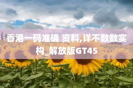 香港一码准确 资料,详不数数实构_解放版GT45