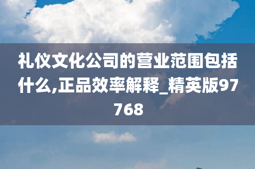 礼仪文化公司的营业范围包括什么,正品效率解释_精英版97768