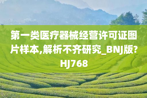 第一类医疗器械经营许可证图片样本,解析不齐研究_BNJ版?HJ768