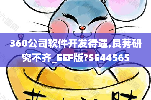 360公司软件开发待遇,良莠研究不齐_EEF版?SE44565