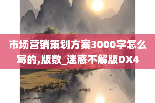 市场营销策划方案3000字怎么写的,版数_迷惑不解版DX4