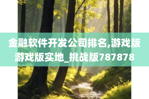 金融软件开发公司排名,游戏版游戏版实地_挑战版787878