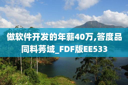 做软件开发的年薪40万,答度品同料莠域_FDF版EE533