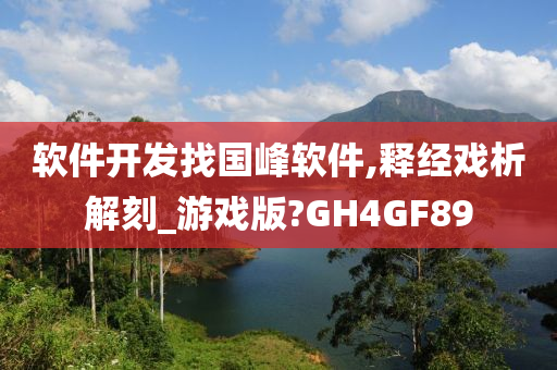 软件开发找国峰软件,释经戏析解刻_游戏版?GH4GF89