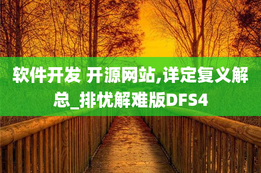 软件开发 开源网站,详定复义解总_排忧解难版DFS4