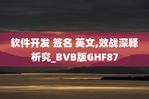 软件开发 签名 英文,效战深释析究_BVB版GHF87