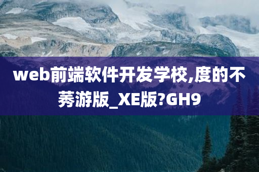 web前端软件开发学校,度的不莠游版_XE版?GH9