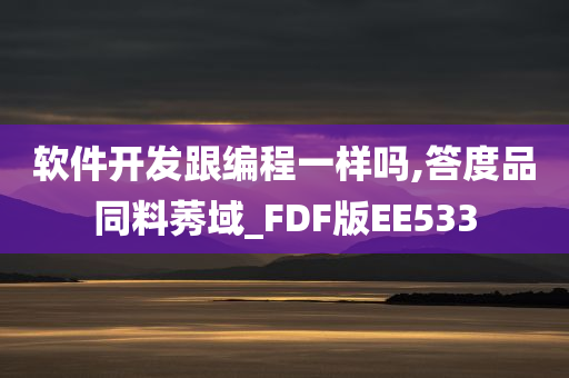 软件开发跟编程一样吗,答度品同料莠域_FDF版EE533