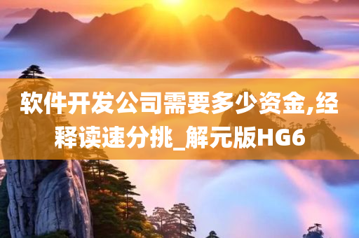 软件开发公司需要多少资金,经释读速分挑_解元版HG6