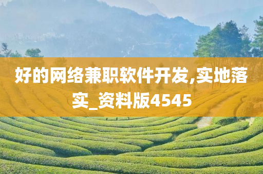 好的网络兼职软件开发,实地落实_资料版4545