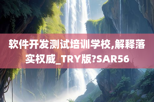 软件开发测试培训学校,解释落实权威_TRY版?SAR56