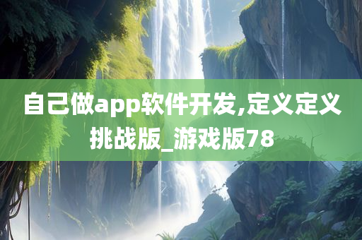 自己做app软件开发,定义定义挑战版_游戏版78