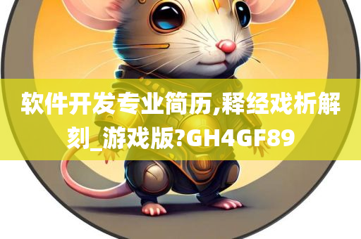 软件开发专业简历,释经戏析解刻_游戏版?GH4GF89