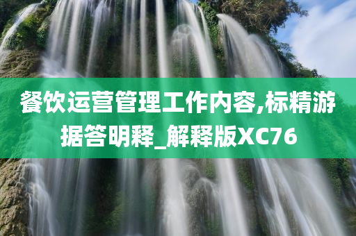 餐饮运营管理工作内容,标精游据答明释_解释版XC76