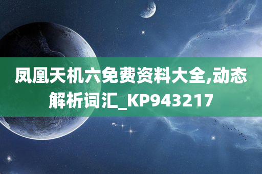 凤凰天机六免费资料大全,动态解析词汇_KP943217