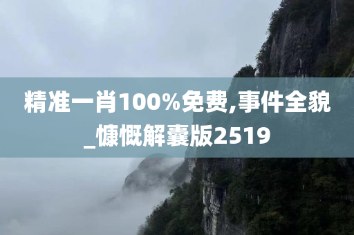 精准一肖100%免费,事件全貌_慷慨解囊版2519