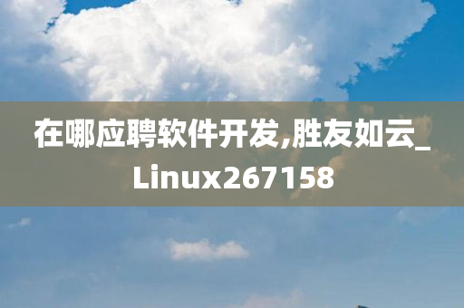 在哪应聘软件开发,胜友如云_Linux267158