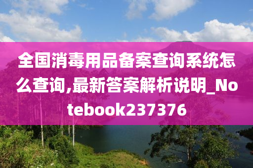 全国消毒用品备案查询系统怎么查询,最新答案解析说明_Notebook237376