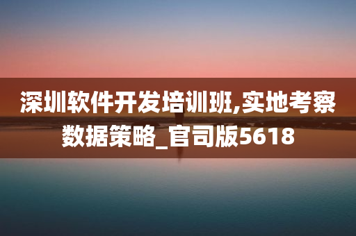 深圳软件开发培训班,实地考察数据策略_官司版5618