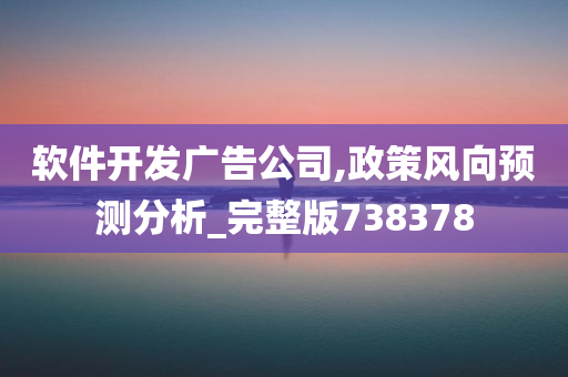 软件开发广告公司,政策风向预测分析_完整版738378