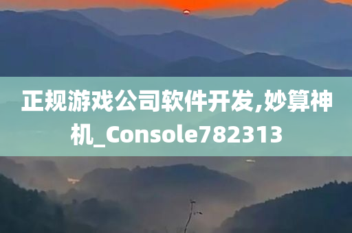 正规游戏公司软件开发,妙算神机_Console782313