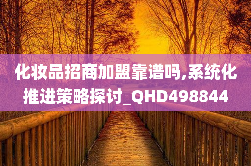 化妆品招商加盟靠谱吗,系统化推进策略探讨_QHD498844