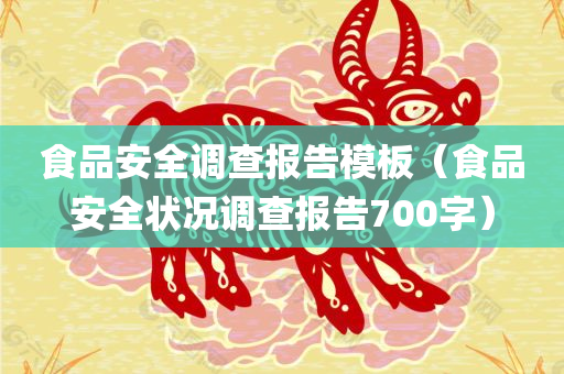 食品安全调查报告模板（食品安全状况调查报告700字）