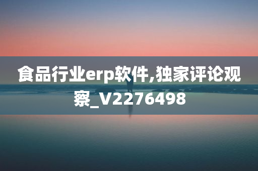 食品行业erp软件,独家评论观察_V2276498