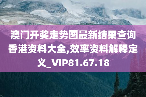 澳门开奖走势图最新结果查询香港资料大全,效率资料解释定义_VIP81.67.18